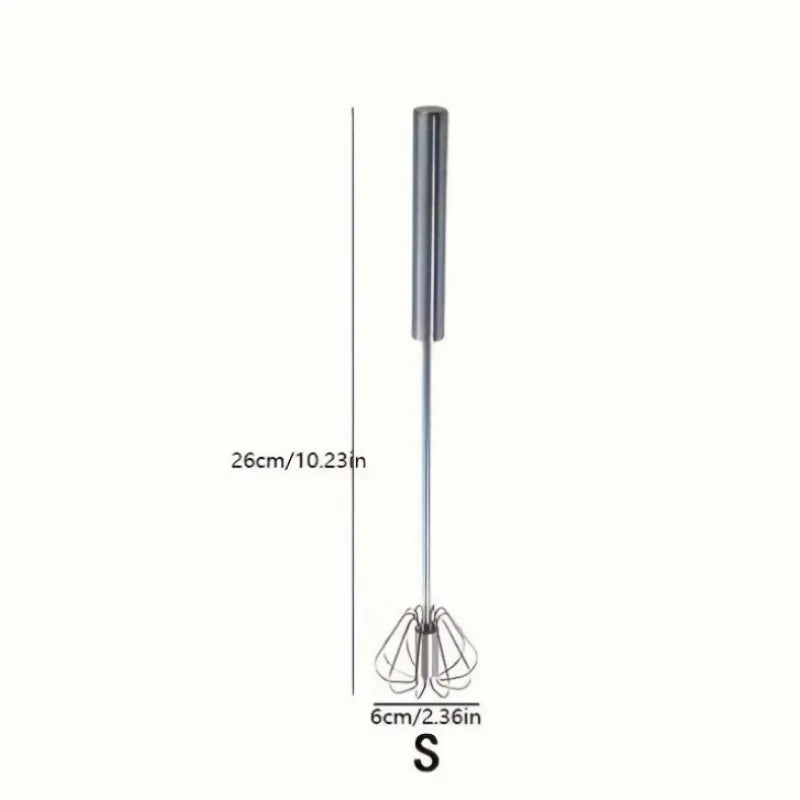 Stainless Steel Semi-Automatic Egg Beater – Durable Handheld Mixer for Effortless Egg, Cream & Batter Mixing | Kitchen Baking Tool