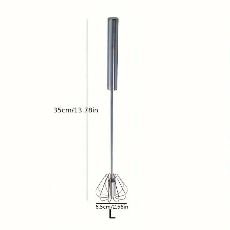 Stainless Steel Semi-Automatic Egg Beater – Durable Handheld Mixer for Effortless Egg, Cream & Batter Mixing | Kitchen Baking Tool
