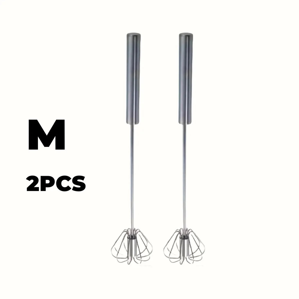 Stainless Steel Semi-Automatic Egg Beater – Durable Handheld Mixer for Effortless Egg, Cream & Batter Mixing | Kitchen Baking Tool