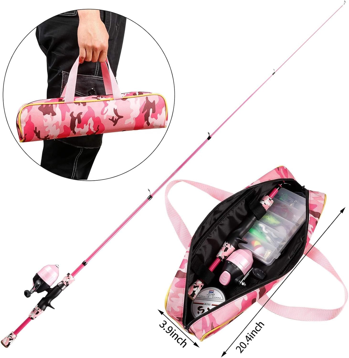 Kids Fishing Pole Set – Telescopic Rod & Reel Combo with Tackle, Lures & Carry Bag (70-Piece Kit)