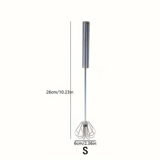 Stainless Steel Semi-Automatic Egg Beater – Durable Handheld Mixer for Effortless Egg, Cream & Batter Mixing | Kitchen Baking Tool