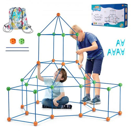 Christmas Gift! VEVOR Tent Fort Building Kit for Kids STEM Construction Toy Set Castle 120PCS