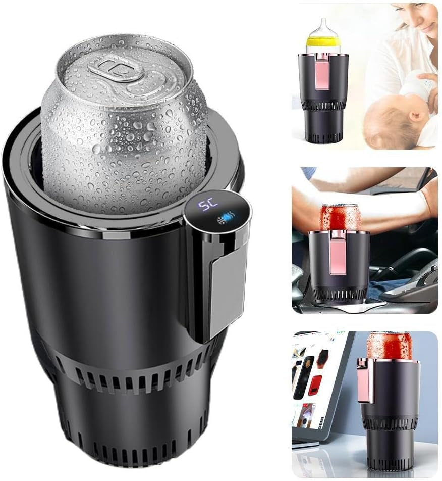 Smart 2-in-1 Car Cup Warmer & Cooler – Drive with Comfort, Sip with Style (Black)