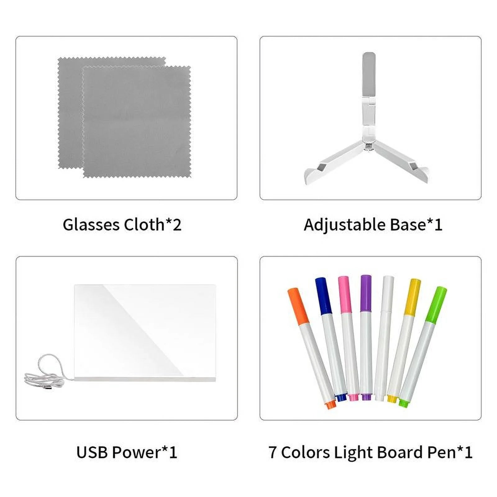 LED Glow Message Board with Stand – Erasable Drawing & Writing Board for Kids, Learning & Home Decor