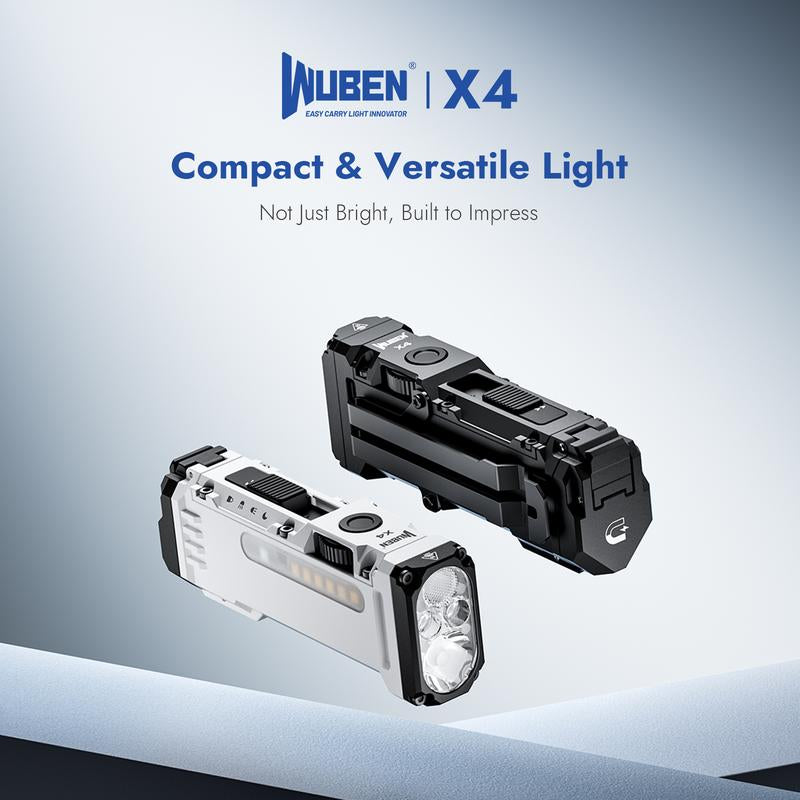 Wuben X4 | 1500 Lumens Multifunction LED Flashlight with RGB Mood Light & Side Camping Lamp