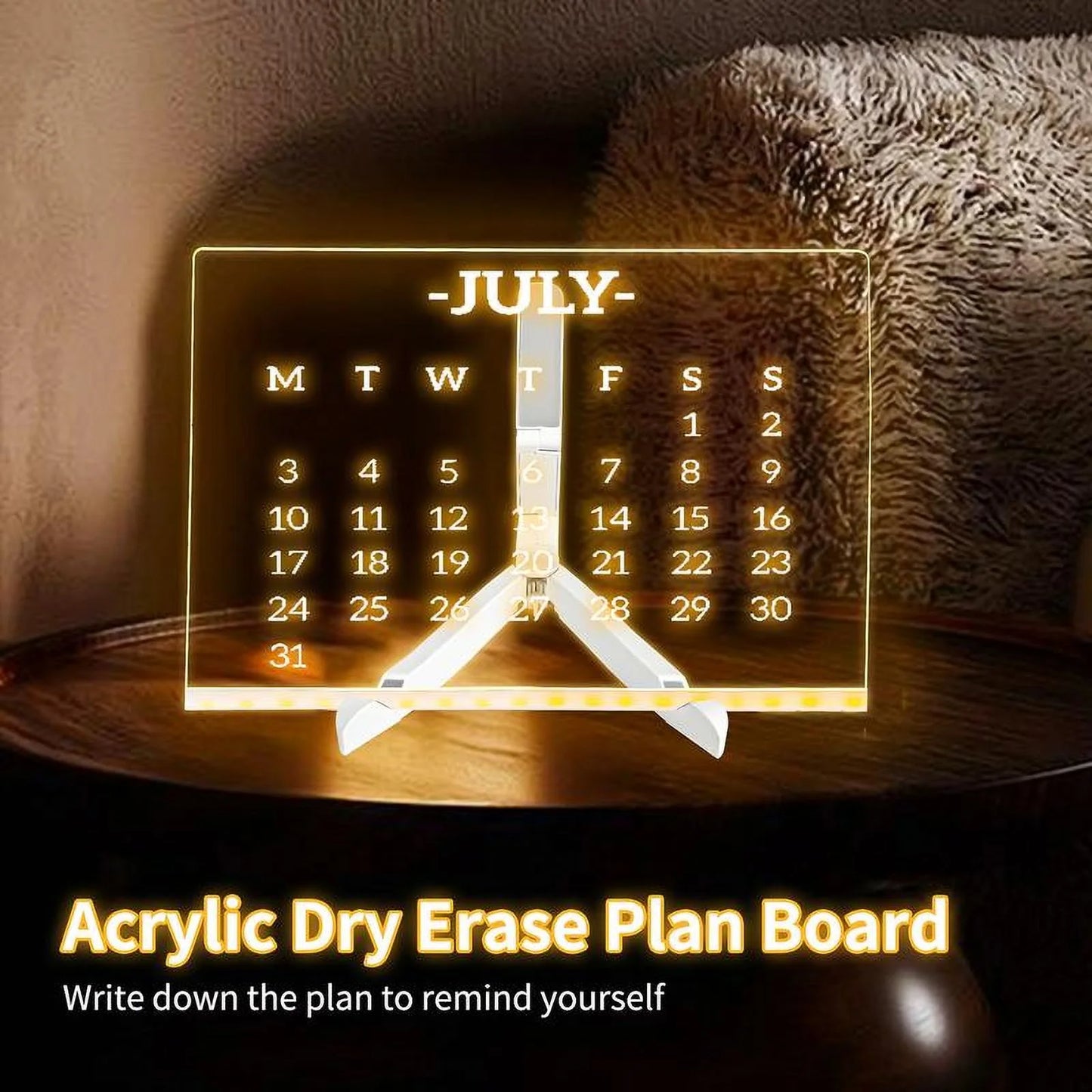 LED Glow Message Board with Stand – Erasable Drawing & Writing Board for Kids, Learning & Home Decor